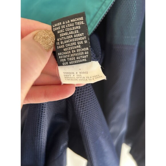 Vintage Eddie Baur Outdoor Outfitters blue stripe Jacket mens XXL windbreaker - Picture 9 of 12